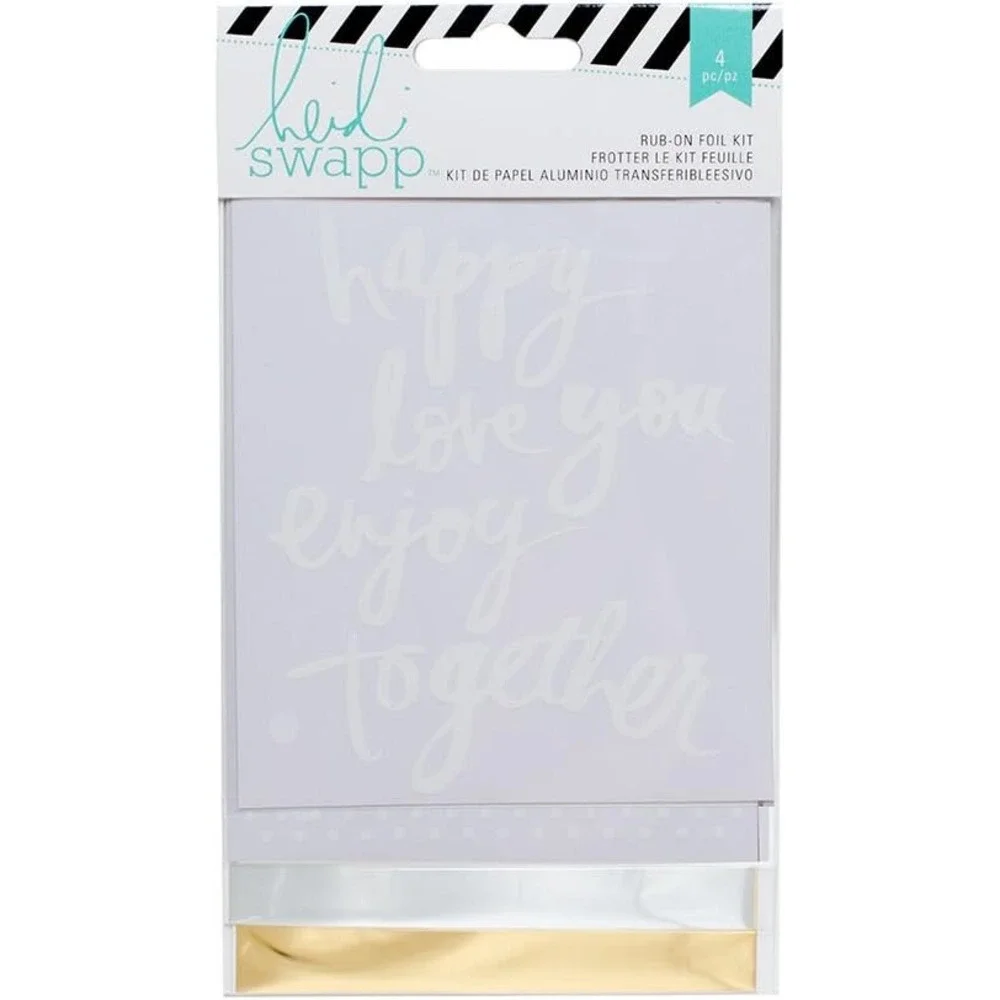 American Crafts 4 Piece Heidi Swap Mixed Media Rub-On Foil Kits Happy